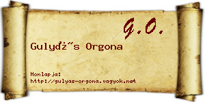 Gulyás Orgona névjegykártya